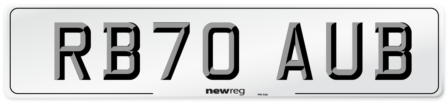 RB70 AUB Number Plate from New Reg